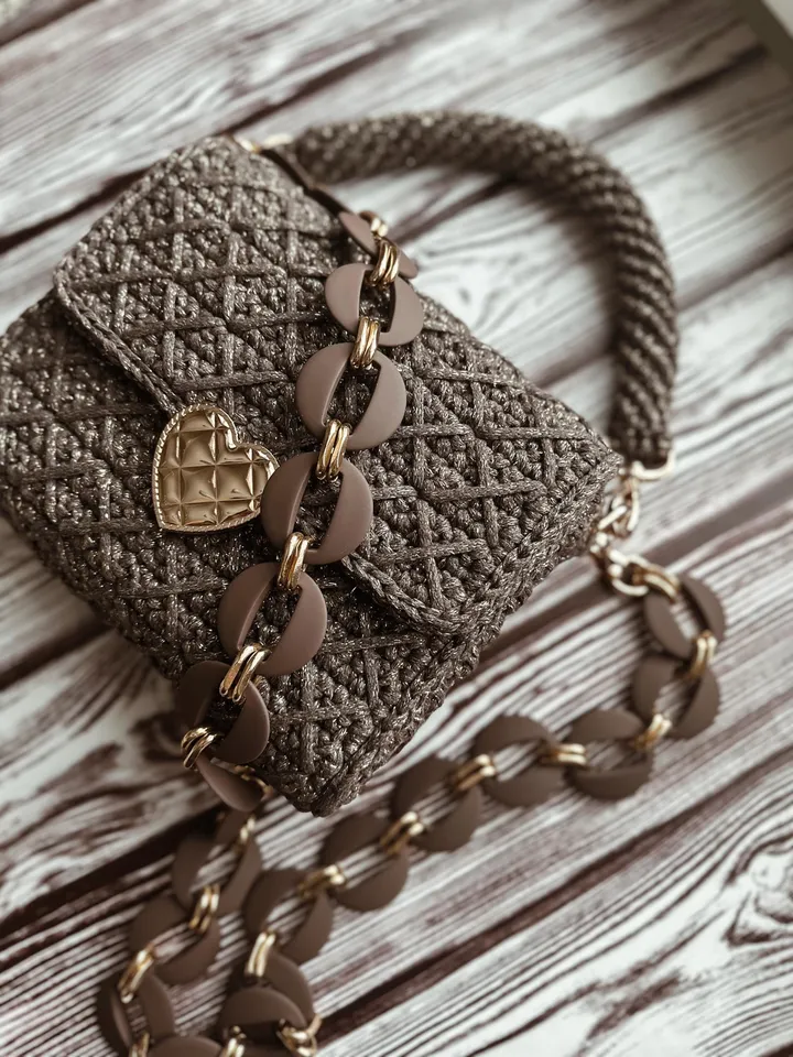 Crochet pattern women handbag PDF digital instant download, video tutorial, vegan crossbody, top handle, small purse, clutch, shoulder bag