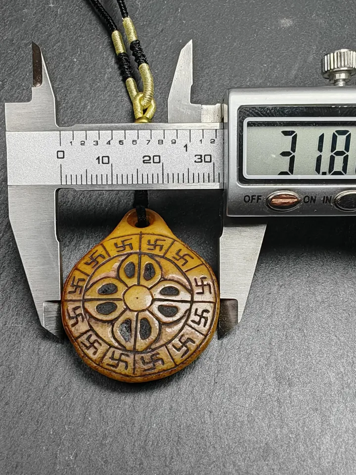 Authentic Mandala Kapala Pendant,Gandhanra Old Tibetan Buddhism Amulet,40mm × 32mm