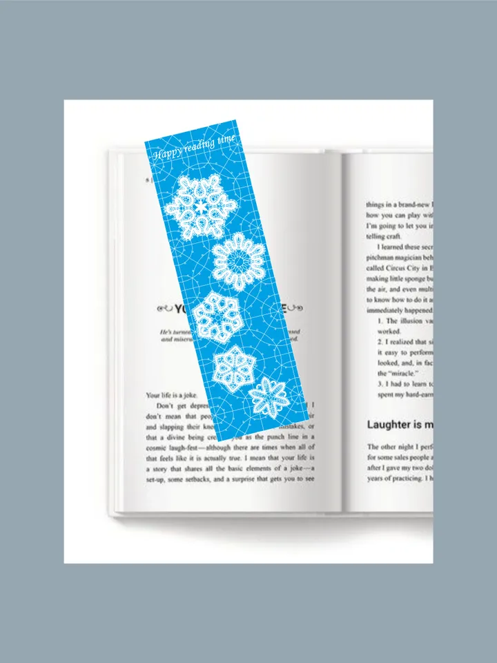 Bookmark with Bobbin lace print Set 2 pcs Laminated