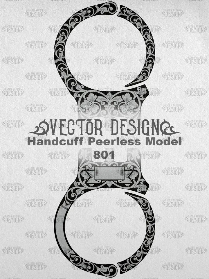 VECTOR DESIGN Handcuff Peerless Model 801 Scrollwork 1