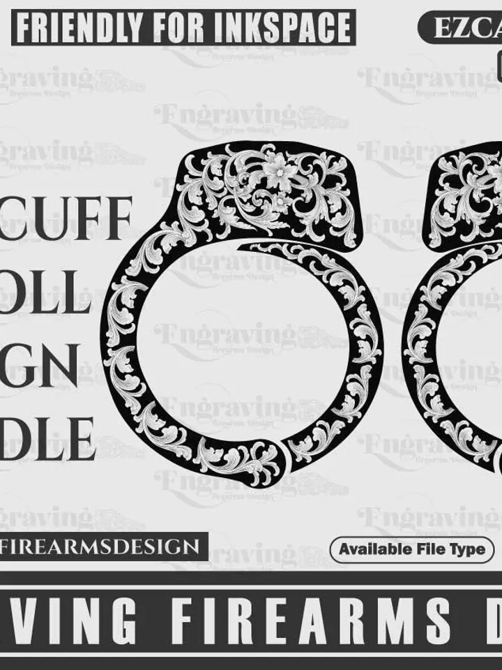 Handcuff Scroll Design 7Pcs Bundle Design,handcuff laser engraving,laser cut,laser pattern,laserengraving,handcuff pattern,handcuff design