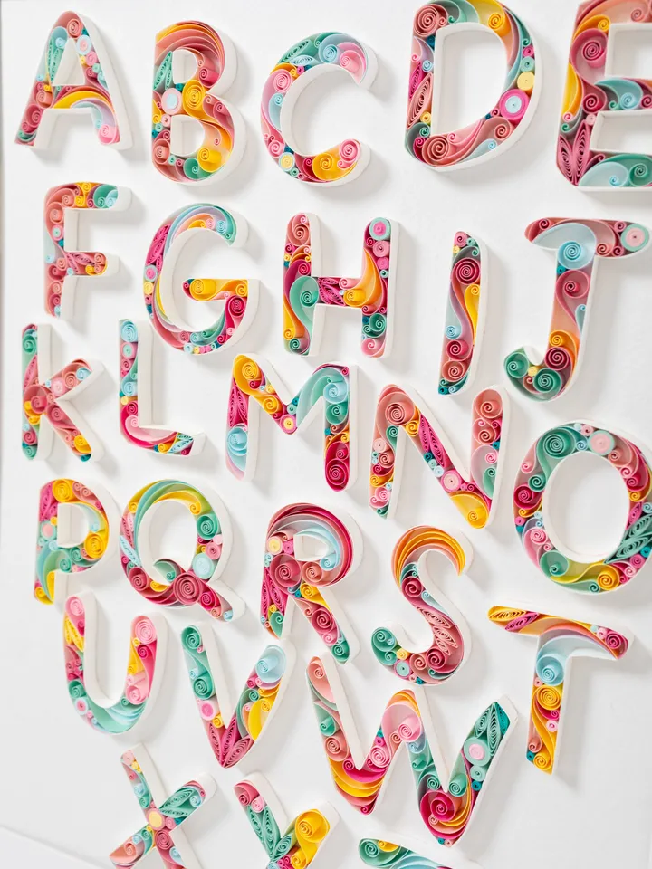 Original quilled Alphabet A-Z | Quilling Art | Wall Art