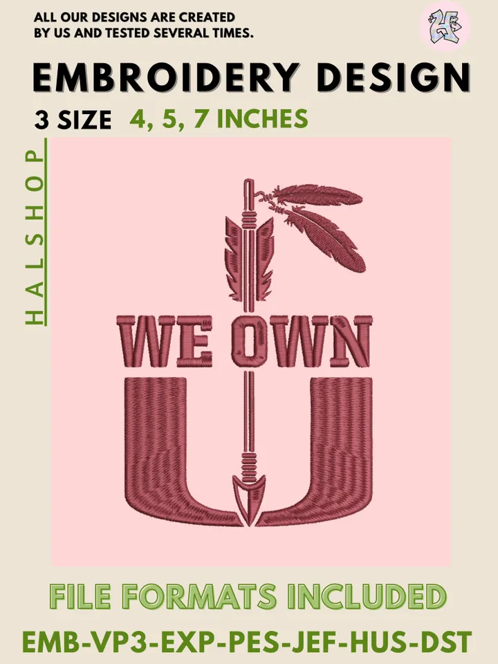 NCAA Florida State Seminoles Logo Embroidery Design Files – College Sports Pattern, 3 Sizes, Instant Digital Download for Machine Embroidery