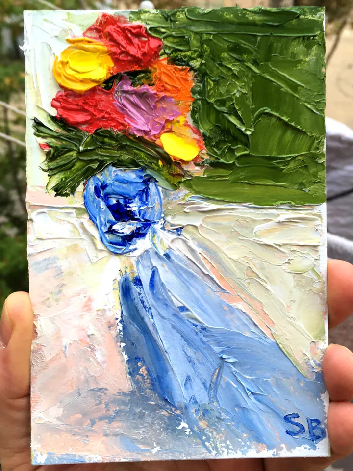 Flowers Painting Original Art 6 by 4
