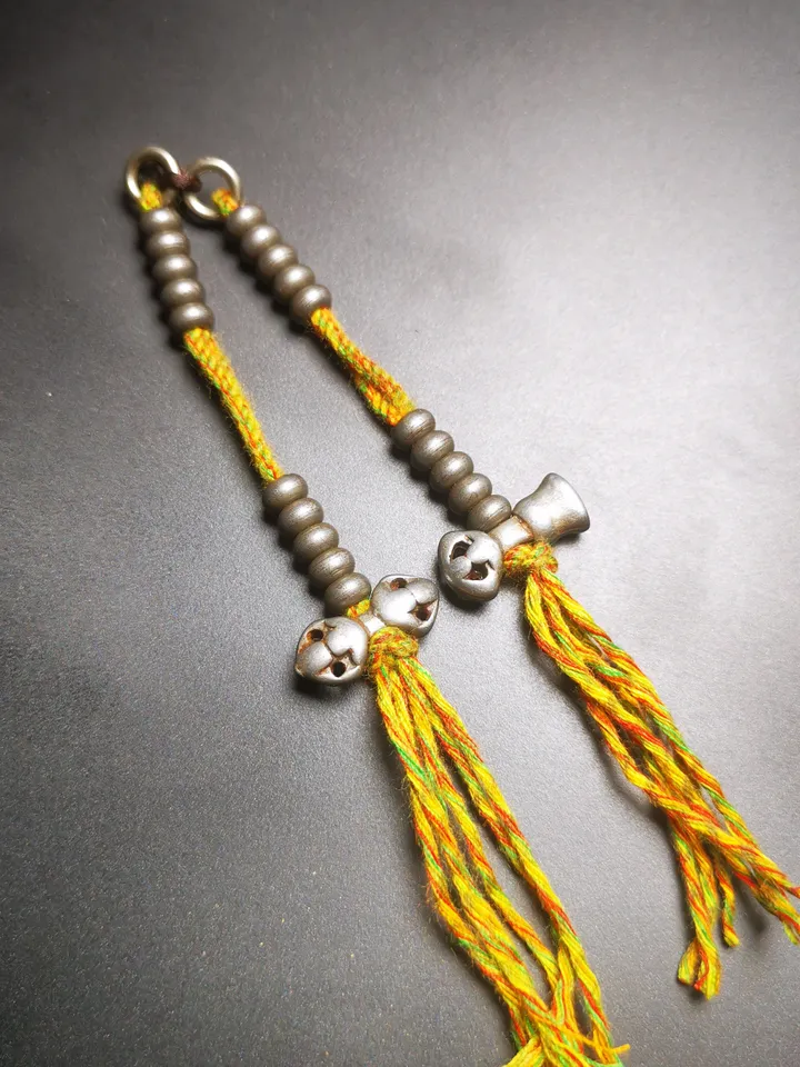 Gandhanra Handmade Tibetan Buddhist Mala Counters,Prayer Bead Counters,with Dorje and Vajra Pendant,Made of Cold Iron