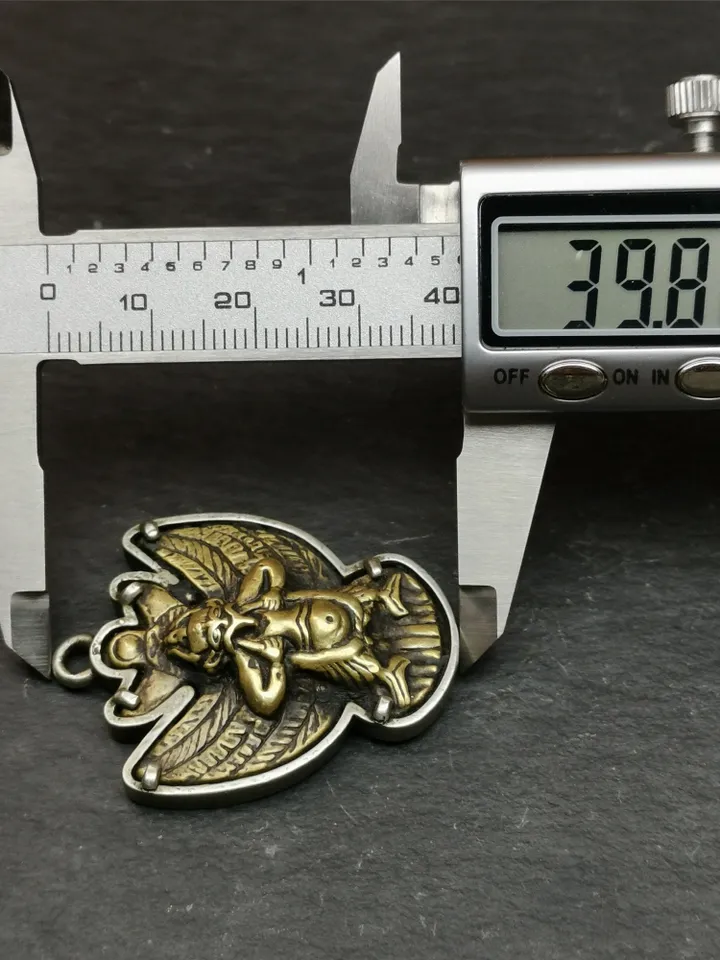 Gandhanra Handmade Tibetan Buddhist Amulet,Garuda of Pendant,Inlaid with Vajra,1.57" × 1.22"