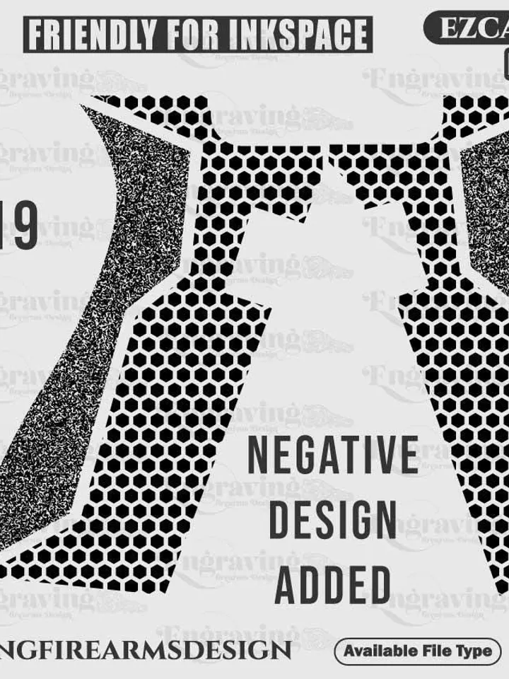 Glock19 Gen5 Grip Stippling pattern,Glock Stippling,svg,pattern,laserpattern,laserdesign