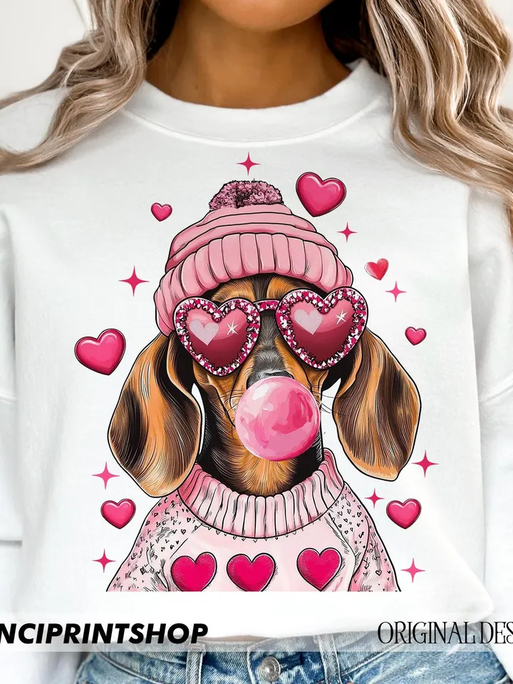 Valentine Dachshund Dog, Sausage Dog Png, Valentine's Day Dog Mom Png, Valentines png, Dog Lover png, Gift For dog mom, love png, heart png