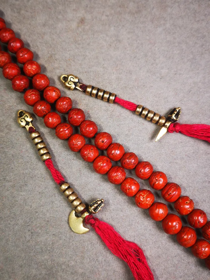 Gandhanra Handmade Tibetan Buddhist Mala Counters,Prayer Bead Counters,with Kartika and Kila Pendant,Made of Brass