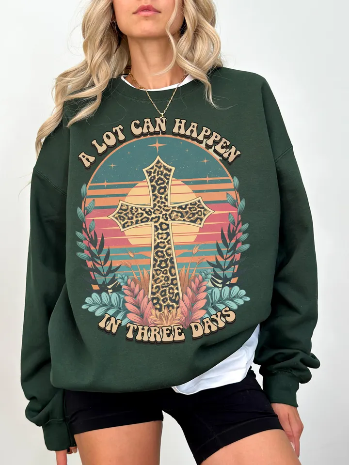 Christian Easter Graphics, A lot Can Happen in 3 Days DUO PNG, Jesus Designs, Sublimation T-Shirt Art, Easter Clipart