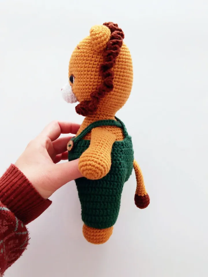 Handmade Crochet Lion Toy, Crochet Plush Lion Doll, Perfect Crochet Lion Gift, Personalized Amigurumi Animal Toy, Cute Lion Crochet For Kids