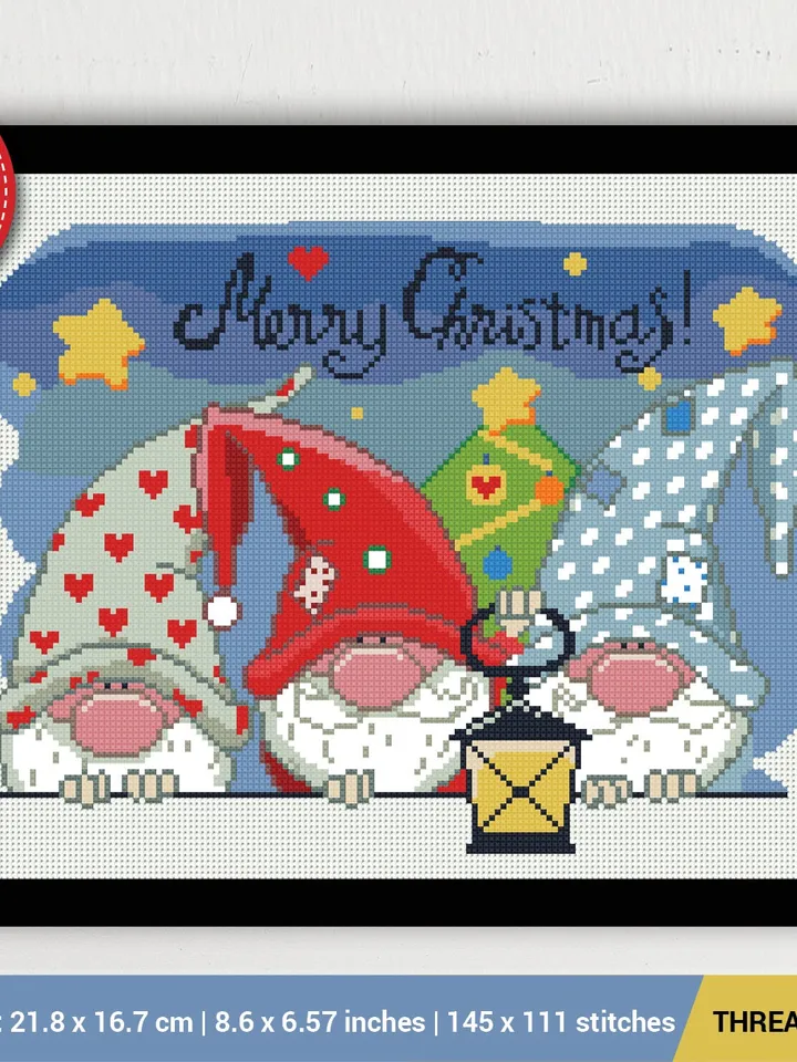 Gnomes Cross stitch pattern | Embroidery Pattern | Instant Download | Embroidery Designs