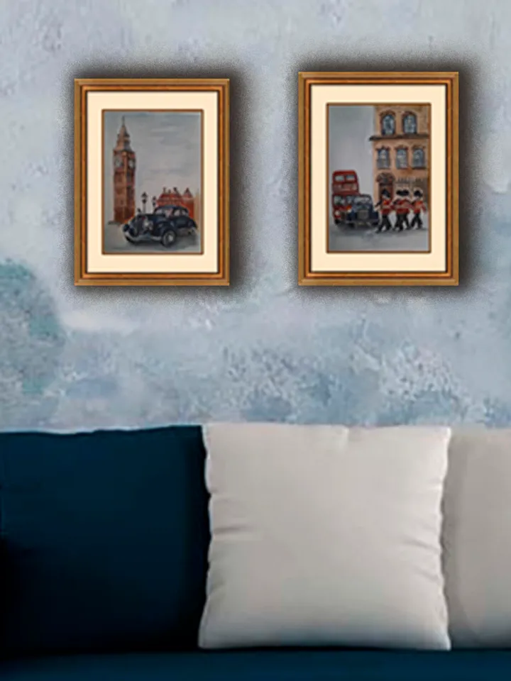 Watercolor paintings London set of 2 pieces. Series British sketches 5,3 х 7,3 inches