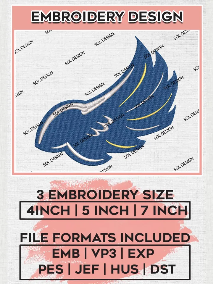 Rice Owls Wing Embroidery designs, NCAA Rice Owls Team Embroidery, NCAA Teams, 3 sizes, NCAA Machine embroidery designs, Digital Download