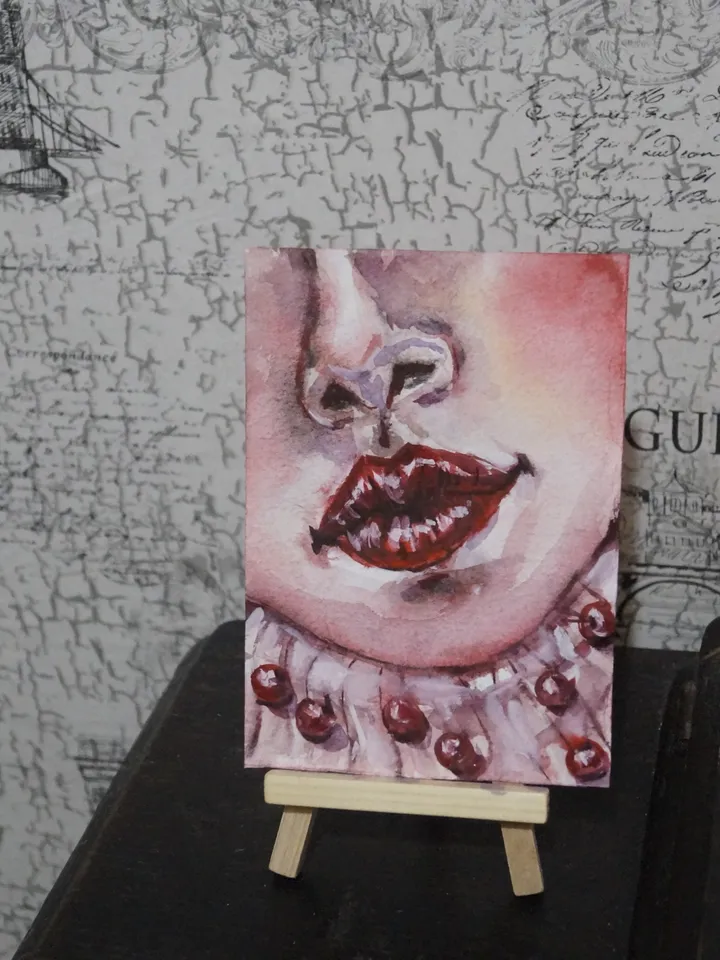 Watercolor sketch "Lips"