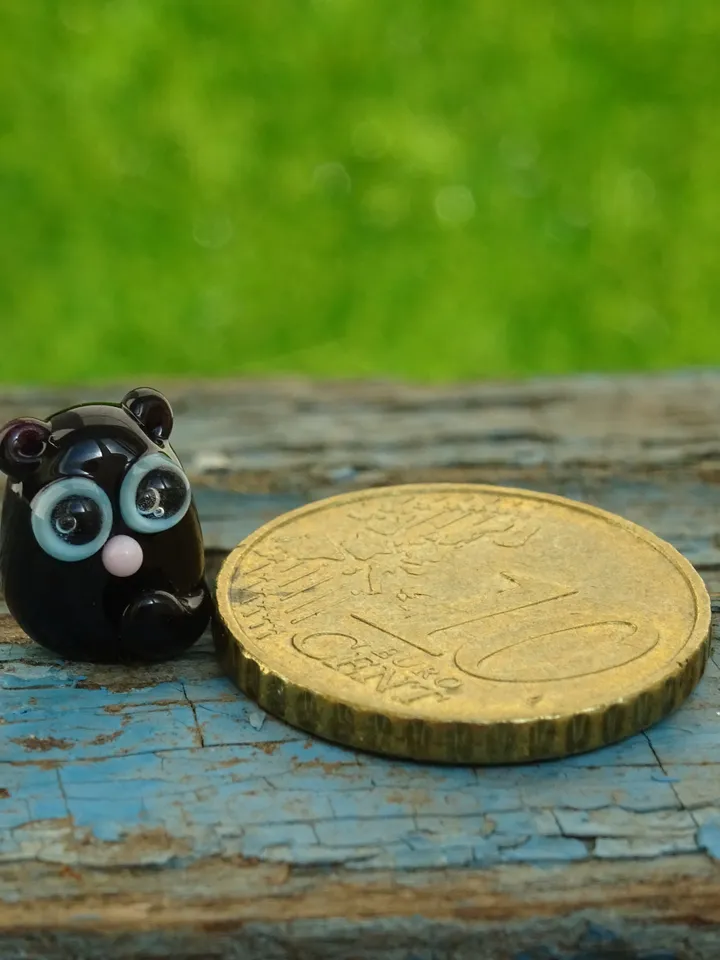 GLASS FIGURINES Cat figurine Miniature cat gifts BLACK cat decor Miniature animals Tiny glass animals Halloween decoration Glass cat art