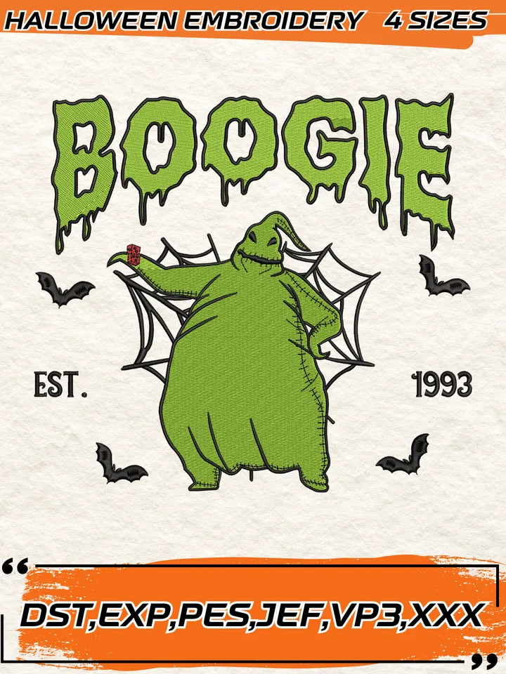 Boogie Nightmare Before Christmas Embroidery Design,1993 Horror Villain,Halloween Embroidery Design,4 Sizes, Digital Download