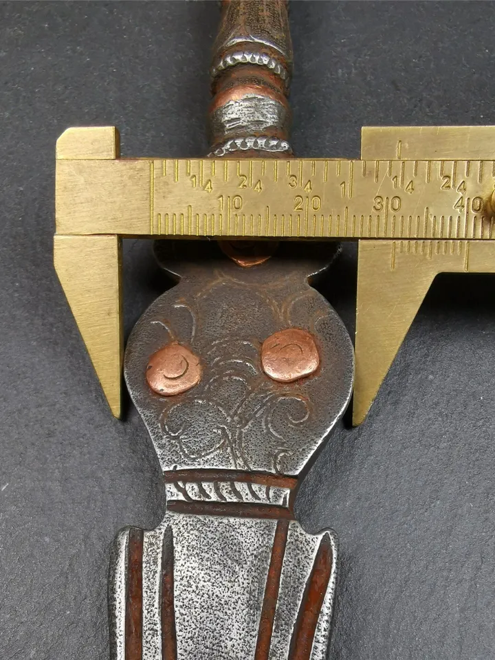 Gandhanra Tibetan Buddhism Ritual Implement Dorje Phurba(Kila Dagger),Dharma Ritual,Altar Tool,Made of Cold Iron inlaid Copper
