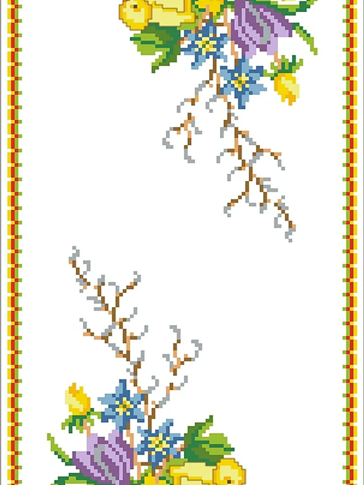Cross Stitch Pattern Easter Towel Digital Download PDF