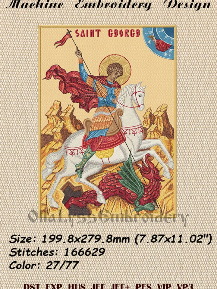 Saint George and the Dragon embroidery design