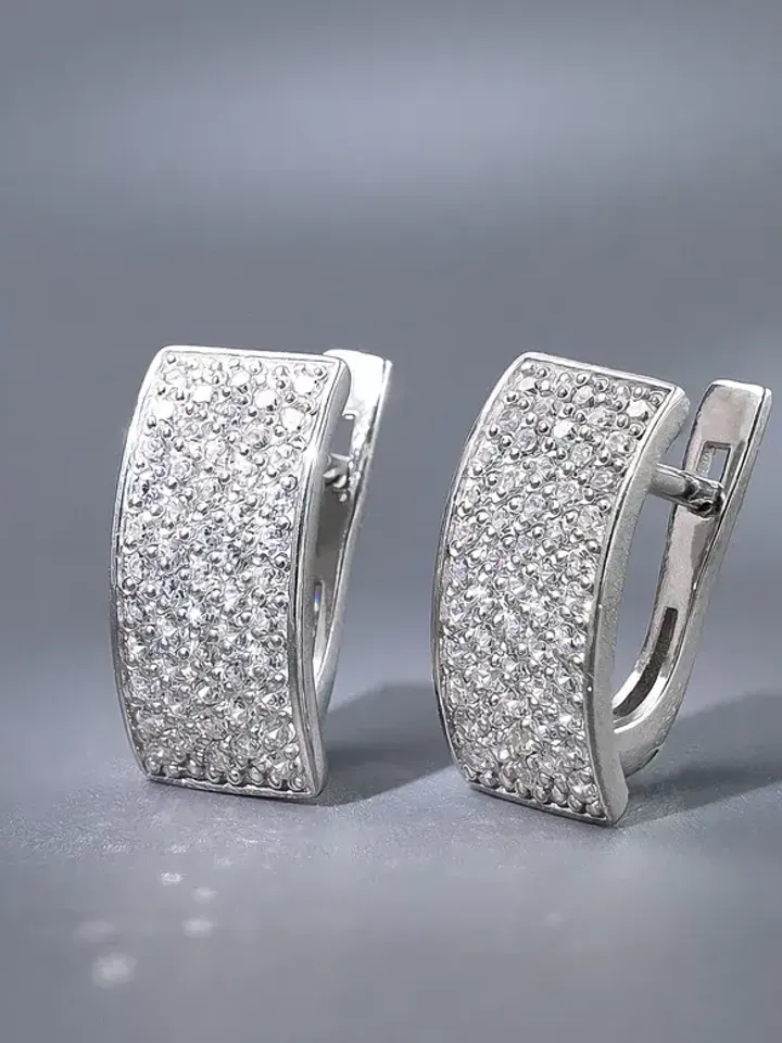 Women's earrings silver 925 with cubic zirconia