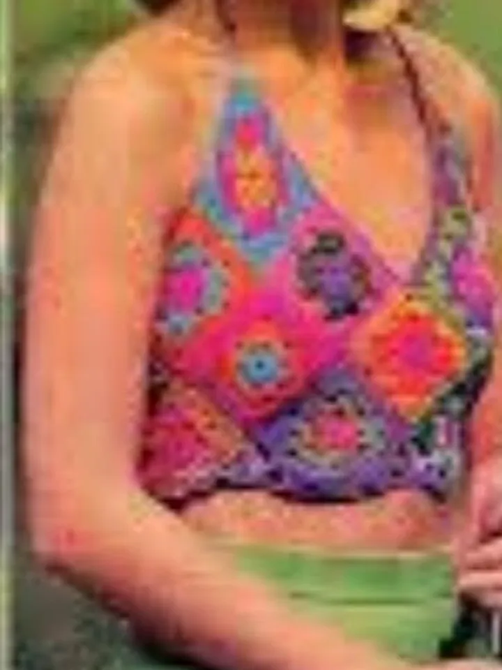 Top granny square , Crochet top patterns , granny square  top, halter top crochet pattern  PDF