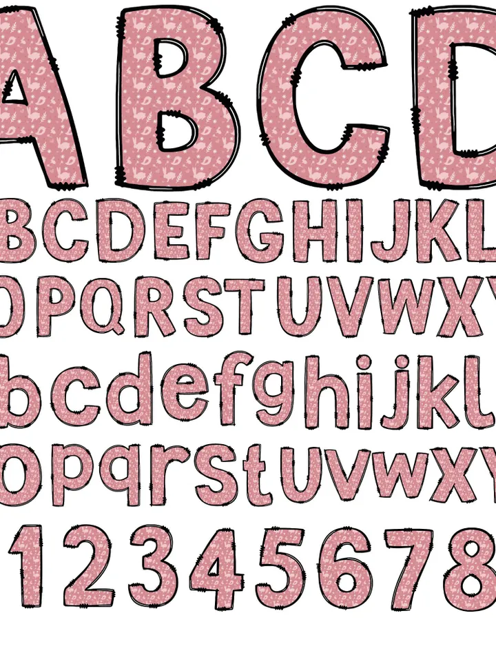 Easter Doodle Alphabet Bundle, Easter PNG Letters, Sublimation Design, Easter Day Png, Bunny Alphabet, Easter Font, Bunny,Digital Download