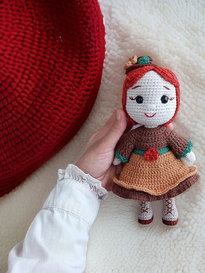 Crochet Amigurumi Doll Pattern, Doll English Pattern, Removable Clothes, Cute Doll Amigurumi Pdf, Handcrafted Doll, English Pattern