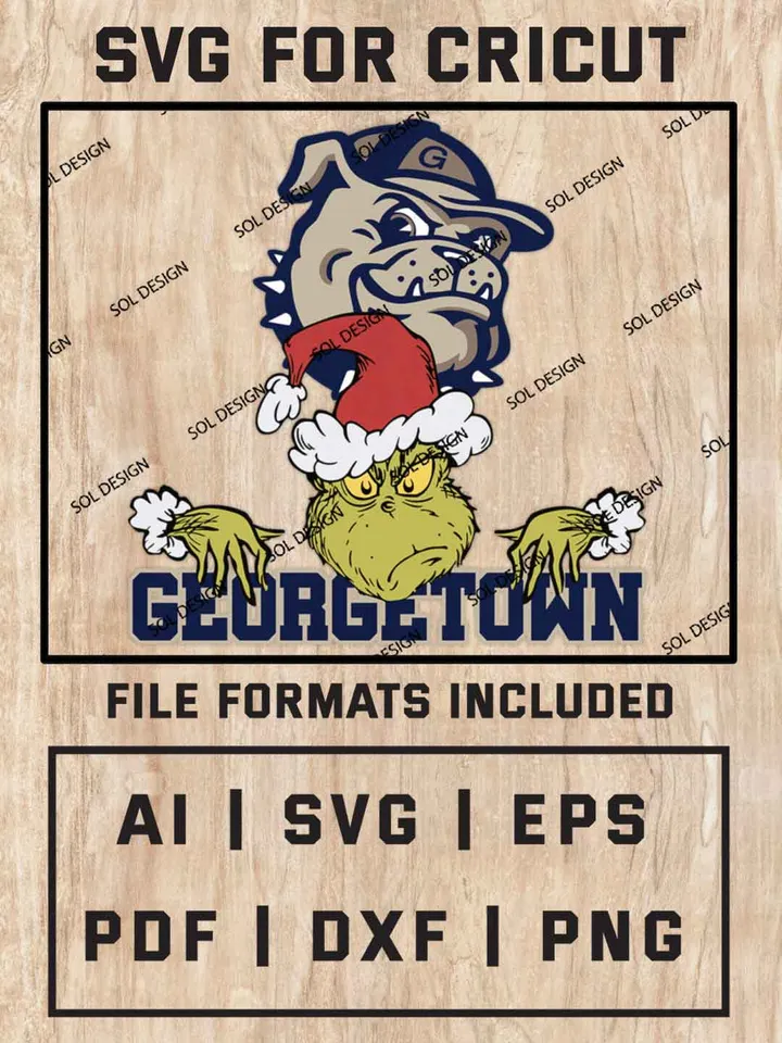 Grinch Georgetown Hoyas SVG, NCAA SVG Design, NCAA Georgetown Hoyas SVG, NCAA Hoyas Cricut, Christmas Svg, Grinch svg, Digital Download