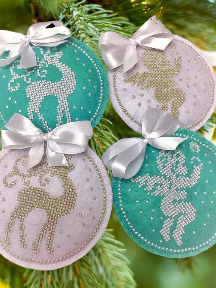 Christmas Tree Toys Set Machine Embroidery Design Pattern for Felt Chtistmas embroidery motif