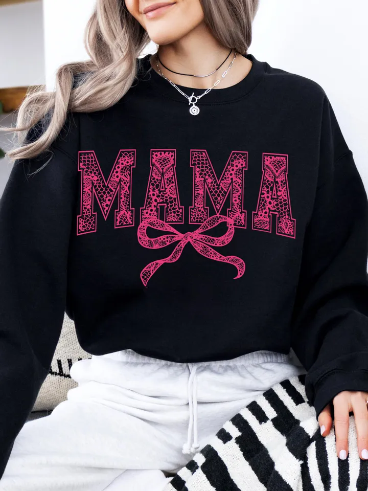 Lace Mama Coquette Png, Mama Png, Floral Mama Chinoiserie Png, Mama Varsity Png, Mothers Day Png, Gift for Mom, Lace Coquette Bow Png