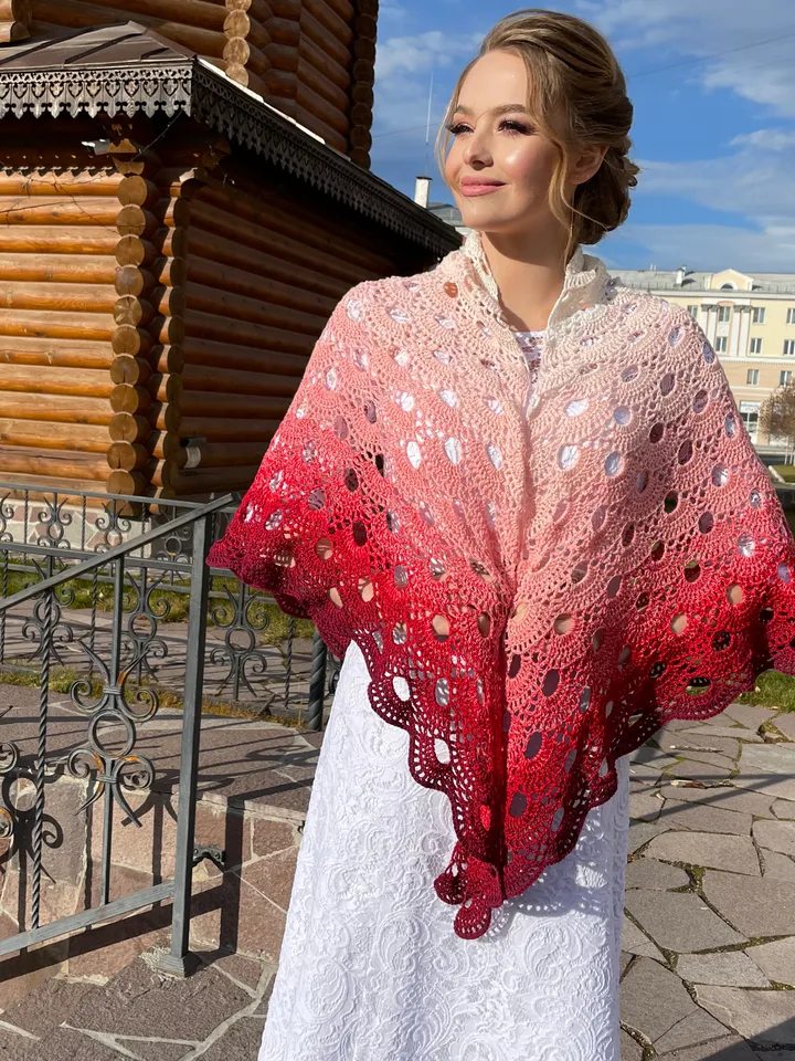 Crochet shawl scarf,Prayer shawl for women, Shoulder cape ,Boho rustic bridal wrap,Shawls and wraps,Mother's day gift