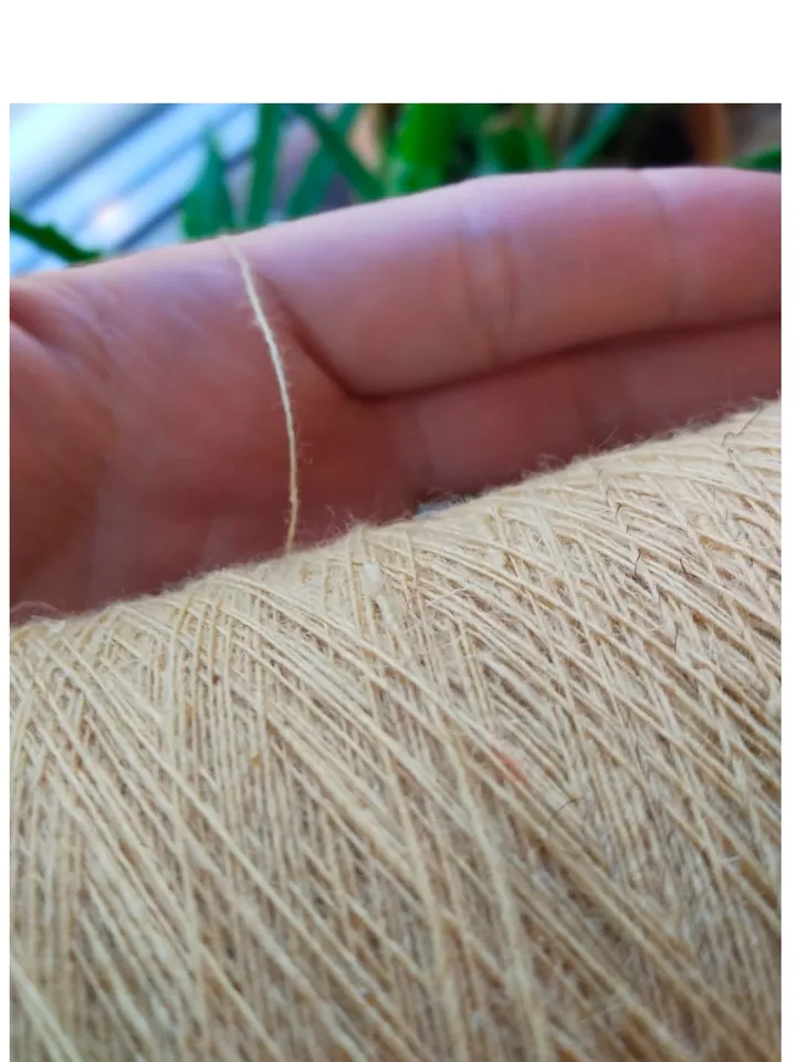 Natural Goat down 100% fine spinning, Ecologically clean yarns, yellow