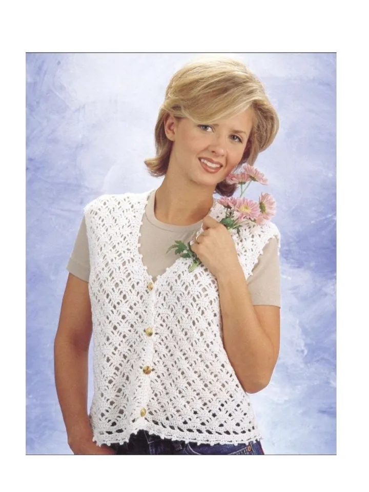 Vest crochet pattern, women vest crochet pdf , summer waistcoat crochet instant download