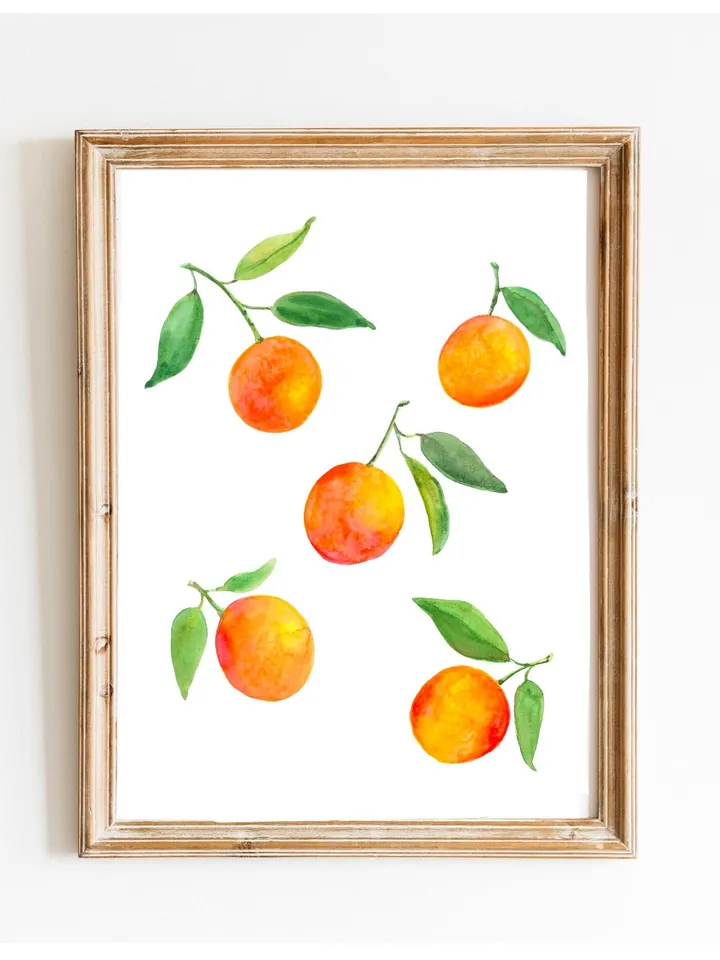 Orange Watercolor Painting Print Kitchen Fruit Wall Decor OrangePlant  Fruit Art Print Watercolor Orange Kitchen Wall Art Print Oranges Art