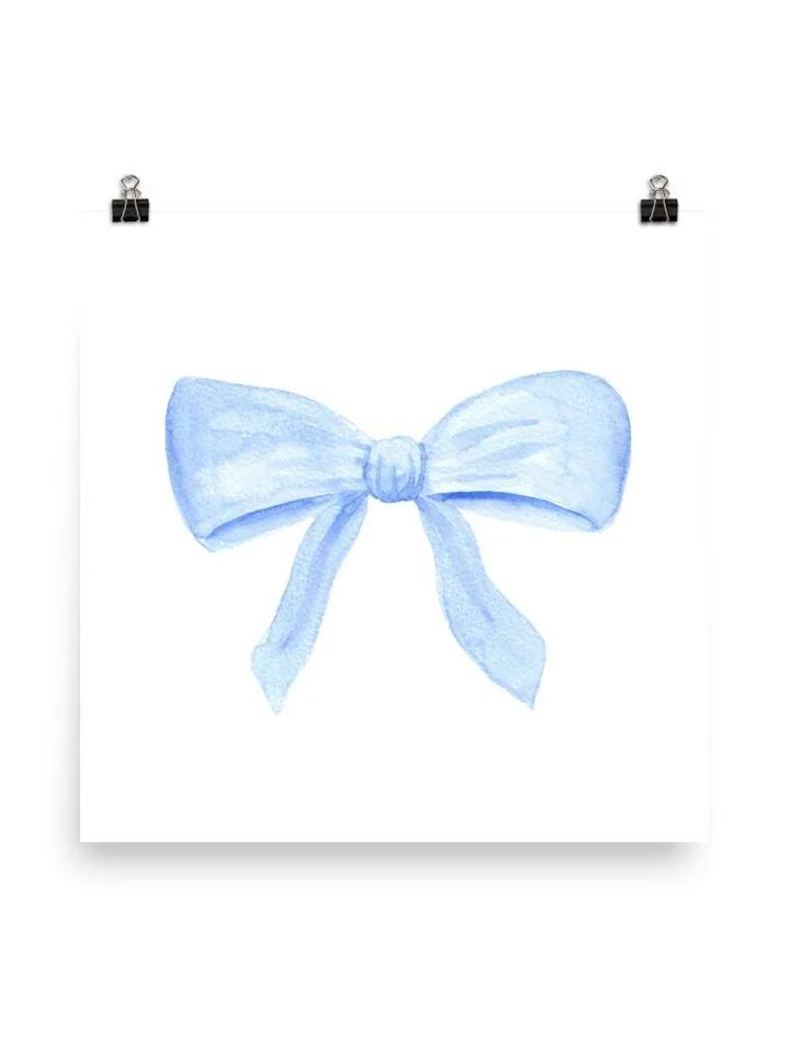 Blue Bow Watercolor Painting Art Print, Hamptons Style Decor, Baby Boy Nursery, Boys Room Ideas, Cute Bow Wall Art Print, Little Boy Gift