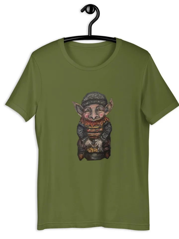 Leprechaun Unisex t-shirt made from my original painting,unique handmade humorous t shirt,designer shirts,artistic,st Patric day gifts.