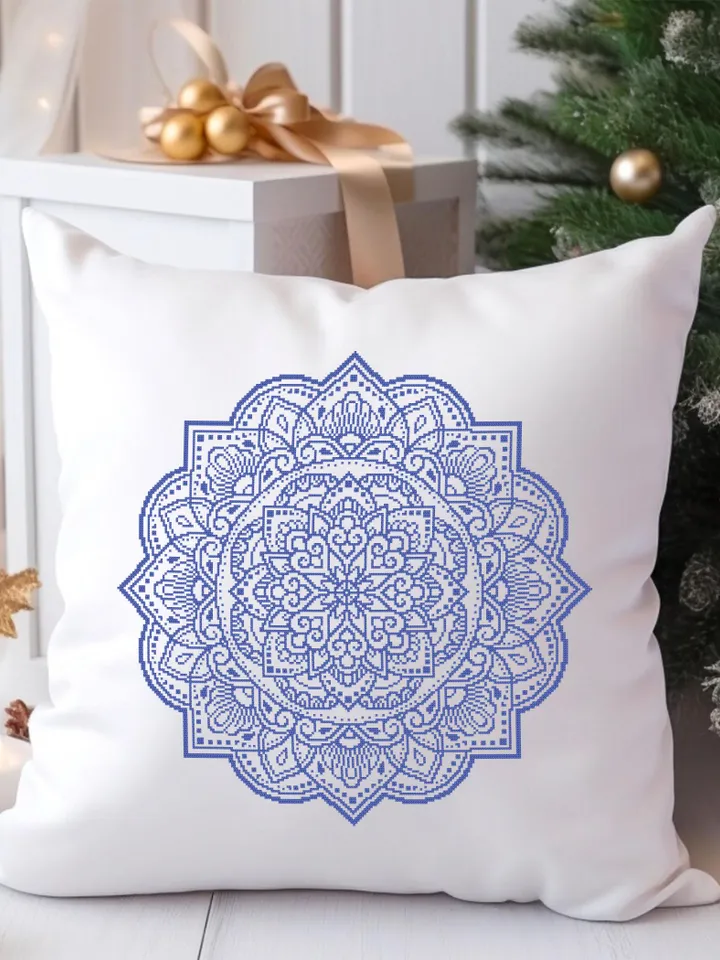 Mandala cross stitch pattern PDF download Mandala ornament cross stitch chart, Flower mandala pattern digital PDF, Mandala embroidery #M270