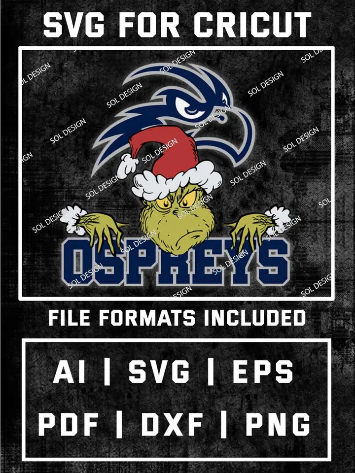 Grinch North Florida Ospreys SVG, NCAA SVG Design, NCAA North Florida Ospreys SVG, NCAA Ospreys Cricut, Christmas Svg, Grinch svg, Digital Download