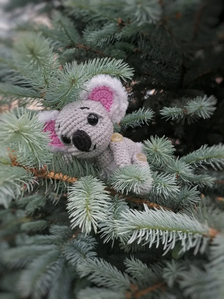 PDF Crochet Pattern Cute Koala, Small Toy Pattern, Animal Pattern, Amigurumi bear pattern, tutorial bear in Eng, Valentine's day gift