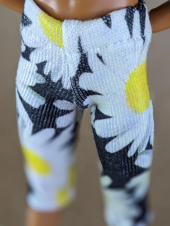 Floral printed elastic long shorts for for 12 inch fashion male dolls