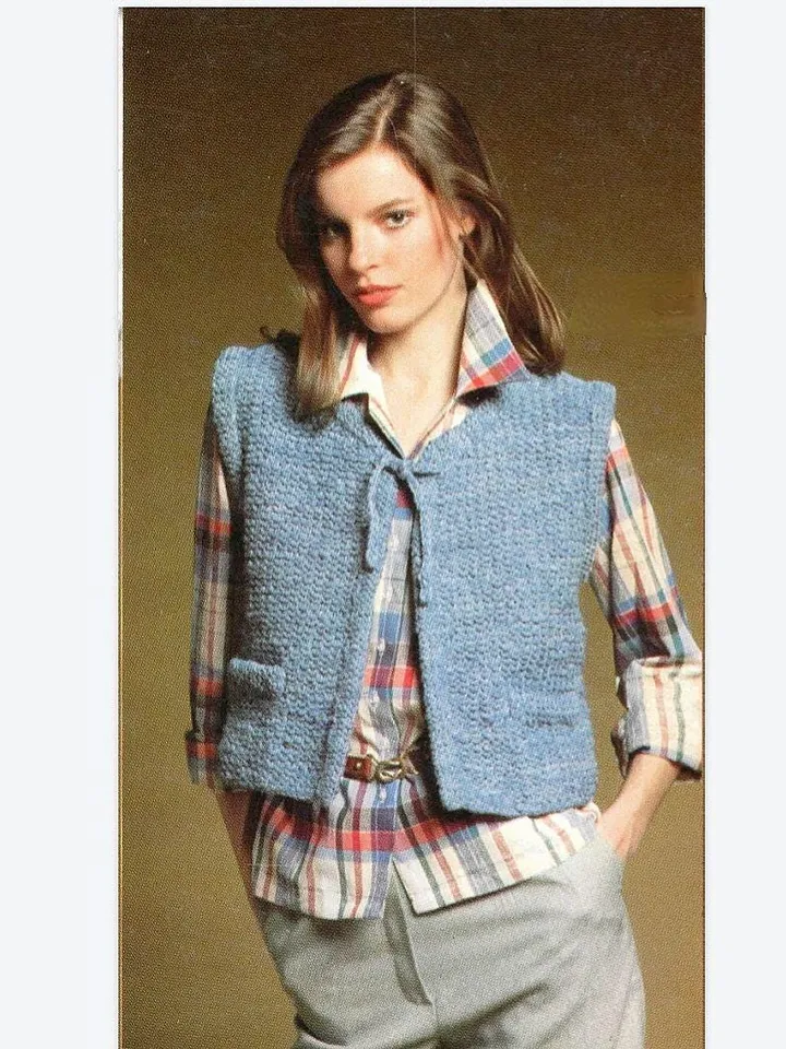 Vest knitting pattern, waistcoat knitting pattern, women ladies vest, easy knitting vest pattern instant download