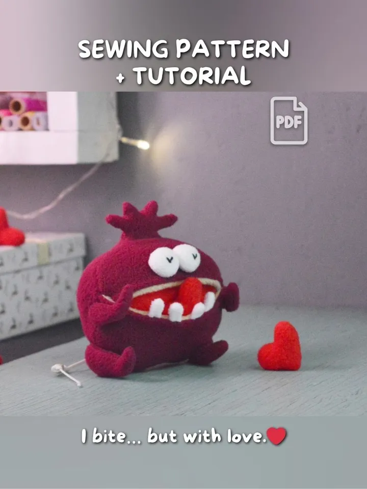 PDF Fleece Toy Pattern – Softie Pomegranate Plush Tutorial