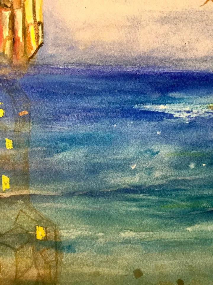 Fantasy watercolor painting wall art,original watercolour mix media painting,modern fantasy art,home decoration,gift.