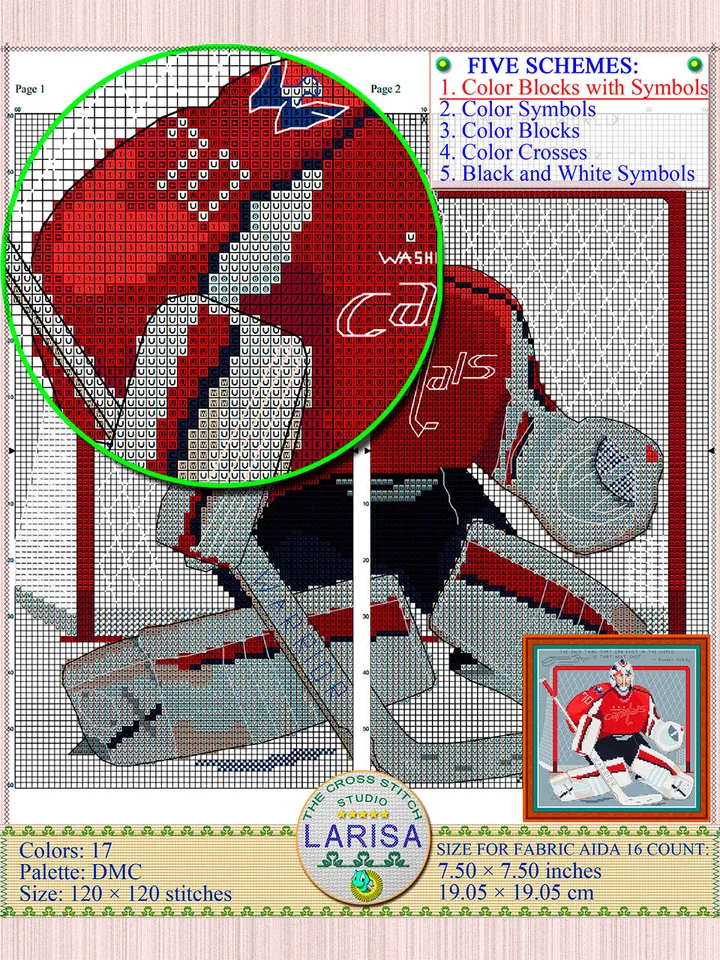 Goalie Cross Stitch Pattern | Goaltender | Hockey Goalie