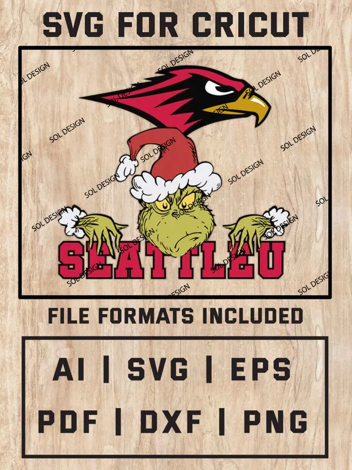 Grinch Seattle U Redhawks SVG, NCAA SVG Design, NCAA Seattle U Redhawks SVG, NCAA Redhawks Cricut, Christmas Svg, Grinch svg, Digital Download
