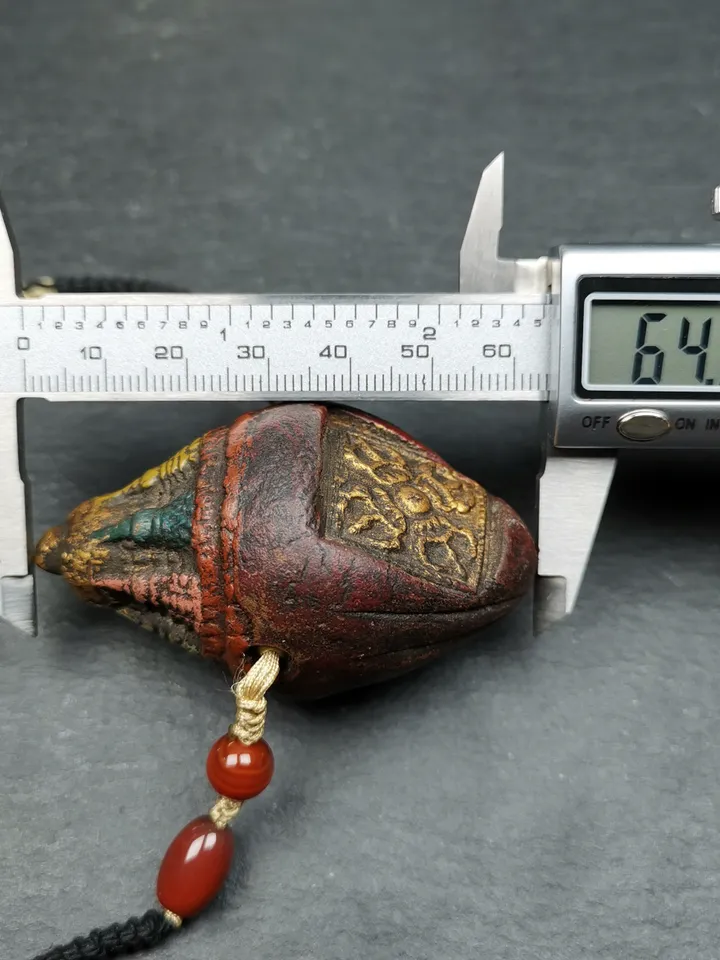 Gandhanra Old Tibetan Niang La Tsa Tsa Statue,Stupa Amulet,Pagoda Pendant,with Cross Vajra Stamp,Large Size 65mm,30+ Years Old