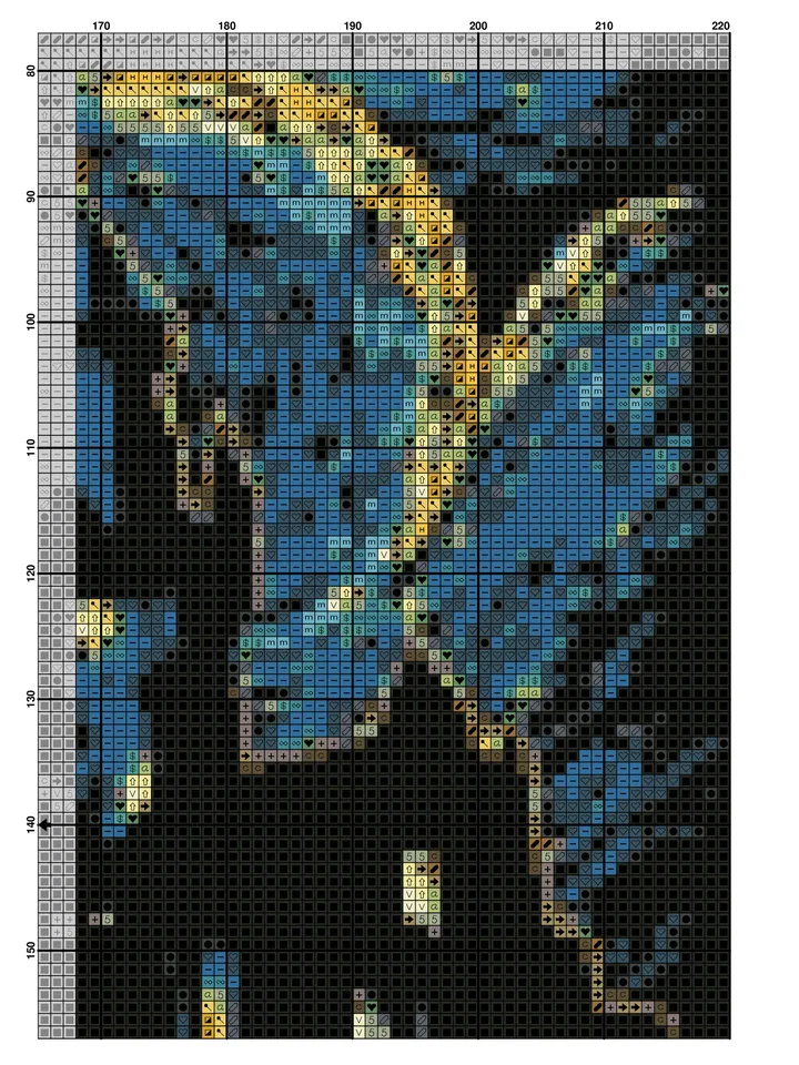 Hogwarts Cross Stitch Pattern / Harry Potter Cross Stitch Pattern / Starry Night PDF Cross Stitch Chart / Printable PDF