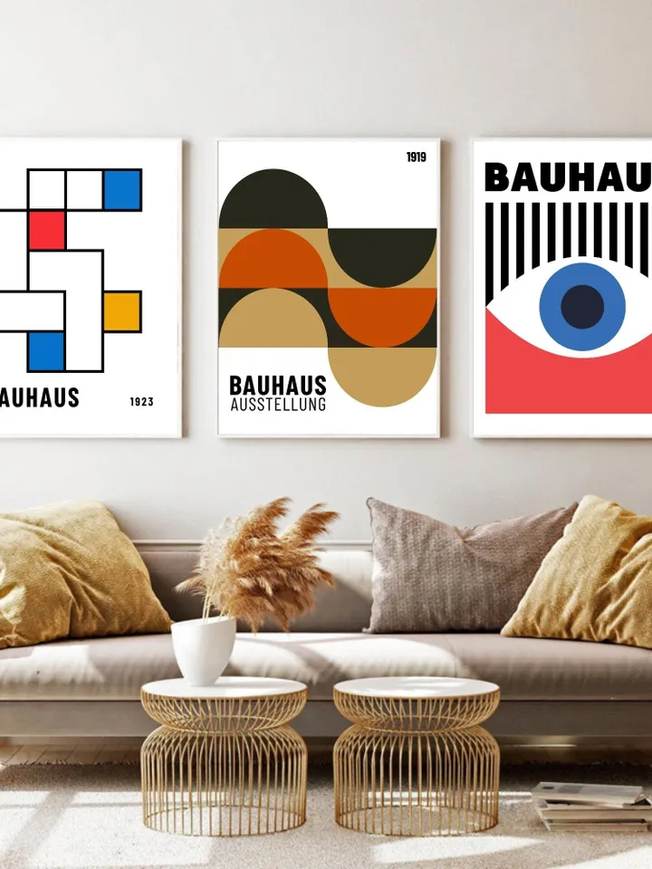Bauhaus Poster Set of 12, green bauhaus poster, pink bauhaus poster, bauhaus print art, black bauhaus poster, Bauhaus Exhibition, digital