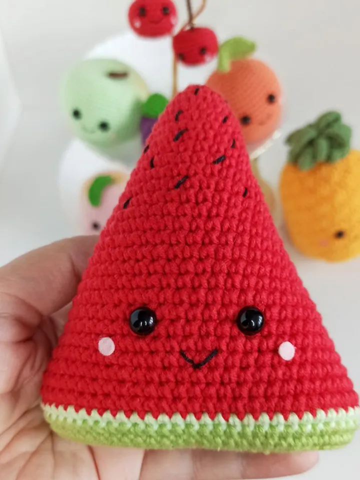 Set crochet fruit (11 pcs), pretend to play food, kawaii fruit,Montessori toy,